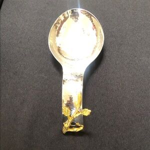 Elegant Silver and Gold Leaf Spoon